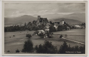 AK Foto Weißenstein bei Regen Ortsansicht mit Ruine 1940