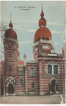 VERKAUFT !!!   AK Bochum Synagoge Judaika 1920