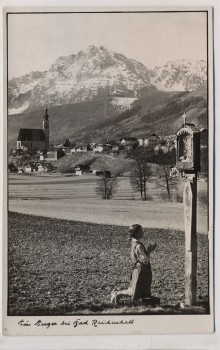 AK Foto Anger bei Bad Reichenhall Ortsansicht Kind betend 1940