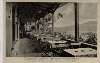 AK Waldenburg Altwasser Restaurant Bergschlößchen Veranda Wałbrzych Stary Zdrój Schlesien Polen 1940 RAR