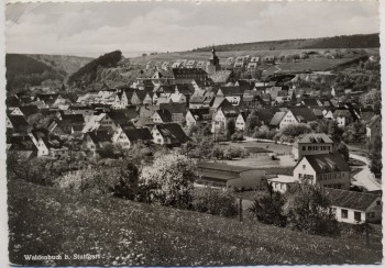 AK Foto Waldenbuch b. Stuttgart Ortsansicht mit Kirche 1956