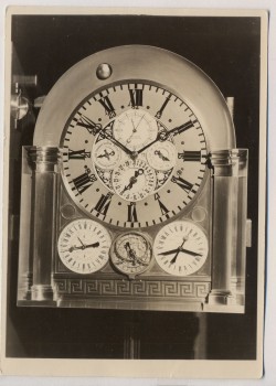 AK Foto Glashütte Sachsen Kunstuhr von Hermann Goertz 1960
