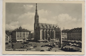 AK Würzburg Marienkäppele und Marktplatz 1940