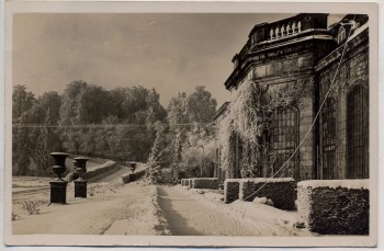 AK Foto Gotha Schloss Friedenstein Schloßpartie im Winter 1929