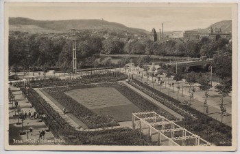 AK Foto Jena Adolf-Hitler-Platz viele Menschen 1937 RAR