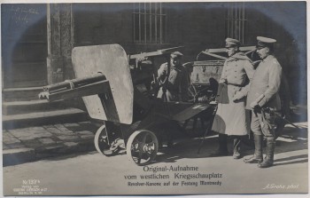 VERKAUFT !!!   AK Foto Original Aufnahme vom feindlichen Kriegsschauplatz Revolver-Kanone auf der Festung Montmedy 1. WK Verlag Gustav Liersch 1915 RAR