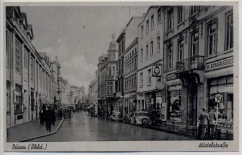 VERKAUFT !!!   AK Foto Düren Rheinland Wirtelstraße viele Menschen Autos 1940
