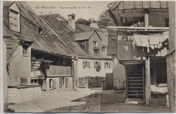 VERKAUFT !!!   AK Alt München Paulanerplatz in der Au Inflation 1921 RAR