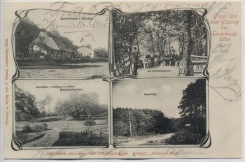 AK Mehrbild Gruss aus dem Glüsing bei Schnakenbek Lauenburg Elbe 1902 RAR