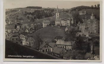 VERKAUFT !!!   AK Foto Johannesberg Ortsansicht Isergebirge Janov nad Nisou Böhmen Tschechien 1933