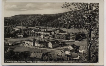 AK Foto Waldenburger Bergland Partie in Blumenau Tannhausen mit Fabrik Jedlinka Górna Jedlinka b. Bad Charlottenbrunn Jedlina-Zdrój Waldenburg Wałbrzych Schlesien Polen 1942 RAR