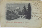 Mondschein-AK Gruss aus Langenberg Ortsansicht Rheinland 1898 RAR