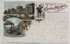 AK Litho Biebrich am Rhein Grüsse aus dem Hotel Nassau b. Wiesbaden 1898