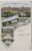 AK Litho Gruss aus Zwickau Kriegerdenkmal Schwanenschloss Ortsansicht 1902