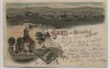 Litho Gruss aus Marienthal bei Zwickau Ortsansicht Kirche Windberg 1900 RAR