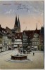 AK Halberstadt Holzmarkt mit Brunnen 1914