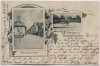 AK Gruss aus Rheindürkheim Rathaus Fährhaus bei Worms 1905 RAR
