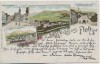VERKAUFT !!!   AK Litho Gruss aus Floh-Seligenthal Bahnhof Ortsansicht Straßen 1899 RAR