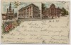 AK Litho Posen Poznań Post Rathaus Bibliothek Polen 1898 RAR