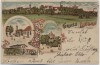 AK Litho Gruss aus Lindau bei Zerbst/Anhalt Bahnhof Kirche Burg ... 1902 RAR