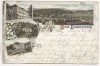AK Litho Gruss aus Bad Liebenstein mit Zug und Villa 1897