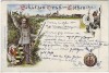 VERKAUFT !!!   AK Schützen-Gruß aus Cöthen Köthen Schütze Gewehr Wappen 1900 RAR