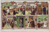 AK Litho Comic Abschied Schoppen Empfang Mann und Frau 1910