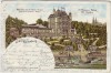 Litho Gruss von der Marienburg bei Köln am Rhein 1897