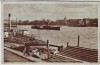 AK Magdeburg Elbansicht m. Nordbrücke u. Werder Schiffe 1935