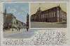 AK Karlsruhe Kaiserstrasse Moninger Eck Hauptpost 1907