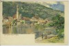 Künstler-AK Blick auf Wolfratshausen Kirche 1900