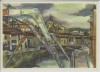 Künstler-AK Wuppertal Aquarell von Karl Barth Schwebebahn 1950