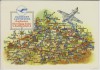 VERKAUFT !!!   Künstler-AK A. Hoppe Deutsche Lufthansa Flugstrecken Erfurt Leipzig Dresden Karl-Marx-Stadt 1958 RAR