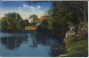 AK Wangen im Allgäu Am idyllischen Schiessstattweiher mit Kindern 1915
