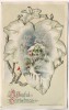 Präge-AK Klappkarte A Joyful Christmas Efeu mit Winterstern John Wisch 1914 RAR