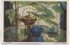 VERKAUFT !!!   Künstler-AK A.S. Gasteiger Teetisch mit Zimmerlinde Offizielle Postkarte Münchener Kunst-Ausstellung München 1910
