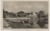 AK Foto Lemkenhafen Pension und Gasthof Ehlert Hafen mit Boot Insel Fehmarn 1950