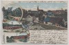 AK Litho Gruss aus Königsbrück Ortsansicht mit Kaserne 1913