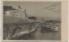 AK Foto Neuwied am Rhein Gaststätte Deichkrone mit Fahnen Fähre mit Autos 1935 RAR
