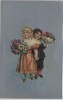 Künstler-AK Präge 2 Kinder mit Blumenstrauß 1909