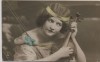AK Foto Frau mit Geige und Blume 1910