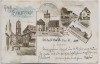 AK Litho Gruß aus Schlettstadt Sélestat Münster Kaserne Fischerbach ...  	Bas-Rhin Elsass Frankreich 1900 RAR