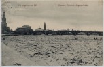 VERKAUFT !!!   AK Dresden Friedrich August-Brücke Die zugefrorene Elbe 1912