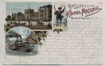 AK Litho Biebrich am Rhein Grüsse aus dem Hotel Nassau b. Wiesbaden 1898