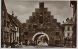 AK Foto Flensburg Nordertor mit Menschen 1928
