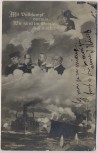 AK Monarchie Friedrich II. der Große Schiffe 1.WK Monarchen Feldpost 1914