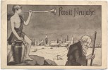 AK Prosit Neujahr Mann mit Posaune Dittmer 1912