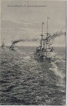 VERKAUFT !!!   AK Kriegsschiffe Kreuzer Schauschiessen im Geschwaderverband 1909