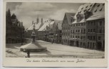 AK Foto Landsberg am Lech Herkomerstrasse mit Brunnen im Winter 1936
