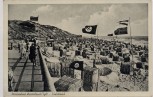 AK Nordseebad Westerland auf Sylt Südstrand mit Menschen und Fahnen 1939